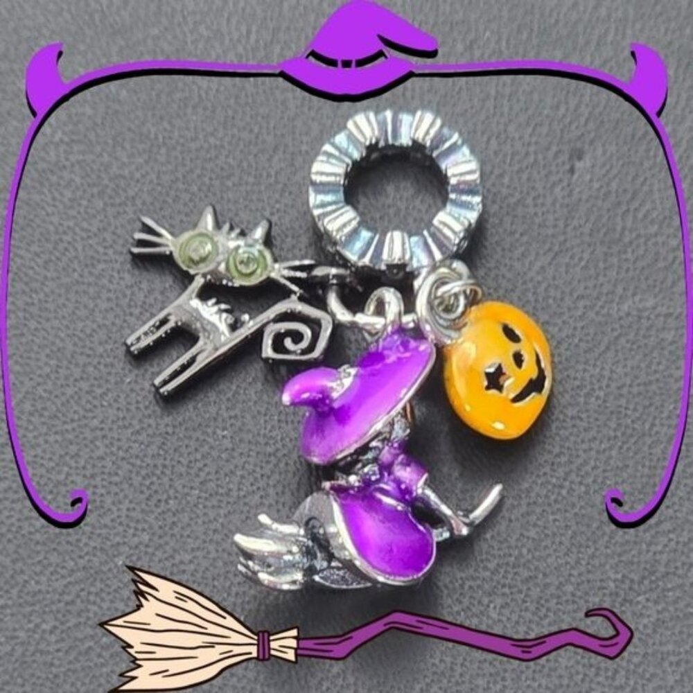🎃 Glowing Halloween Charm in 925 Silver (NWOT)‎